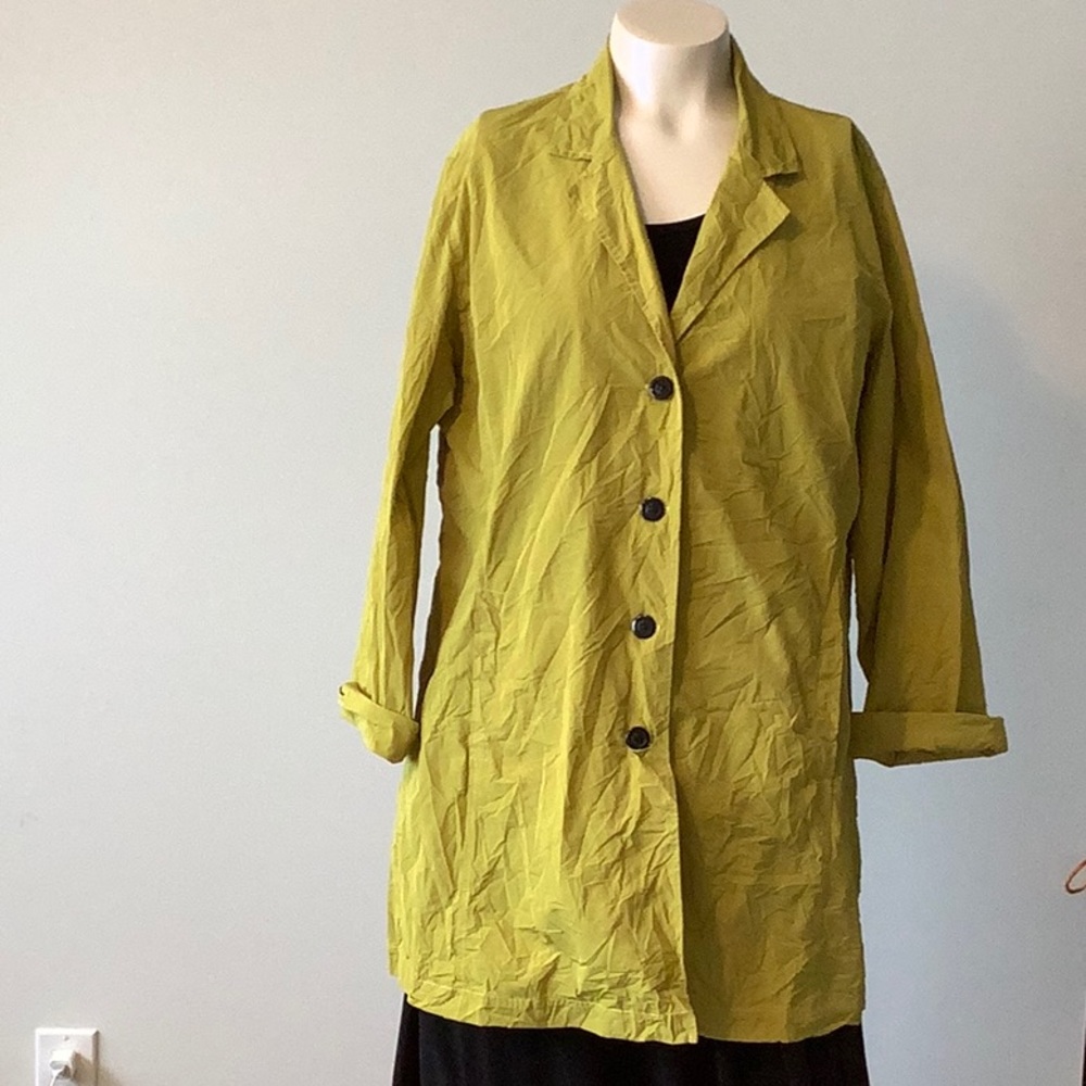 Options For Her Lime Green Single Breasted Jacket - 4 buttons XL FTTS